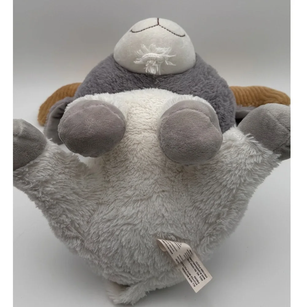 Fiesta Grey White Goat Plush Stuffed Animal 16 Inch Corduroy Horns‎ 17105